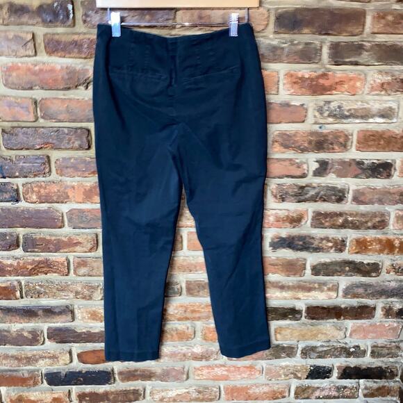 J. Jill Black Flat Front Side-Zip Slim Fit Cropped Pants Women's Size 4 - Picture 4 of 6